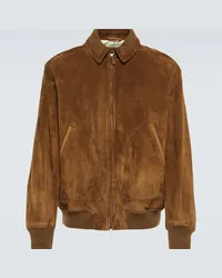 Loro Piana Bomber Kent in suede Marrone