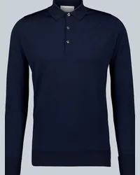 John Smedley Polo Cotswold in lana vergine Blu