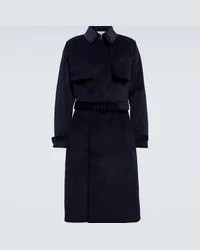 Gabriela Hearst Trench Miklos in velluto a coste Blu