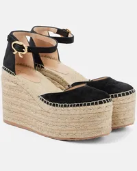 Gianvito Rossi Espadrillas in suede con zeppa Nero