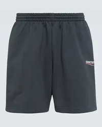 Balenciaga Shorts sportivi Political Campaign in cotone Grigio