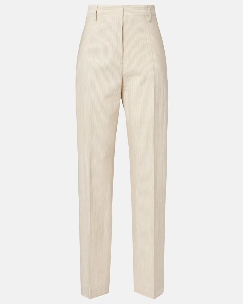 Dries van Noten Pantaloni regular Pilar in misto cotone Bianco