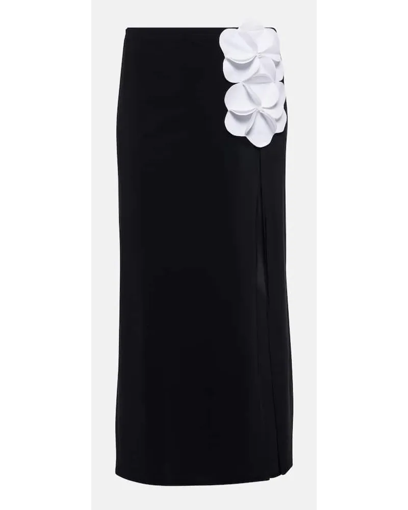 Karla Colletto Pareo Tess con applicazione floreale Nero
