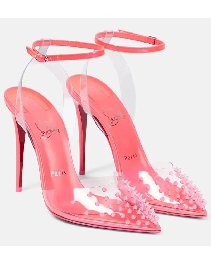 Christian Louboutin Pumps Spikoo 100 in PVC e pelle Rosa