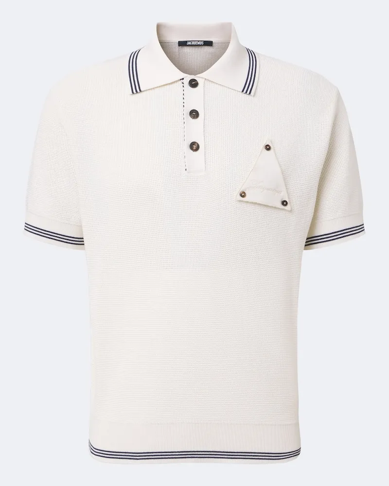 Jacquemus Polo Voilier in seta e cotone a nido d'ape Bianco