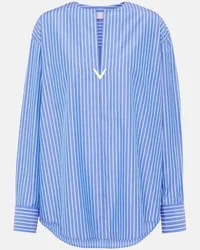 Valentino Garavani Blusa VGold in popeline di cotone Blu