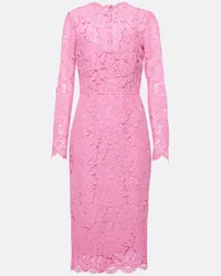 Dolce & Gabbana Abito midi in pizzo Rosa