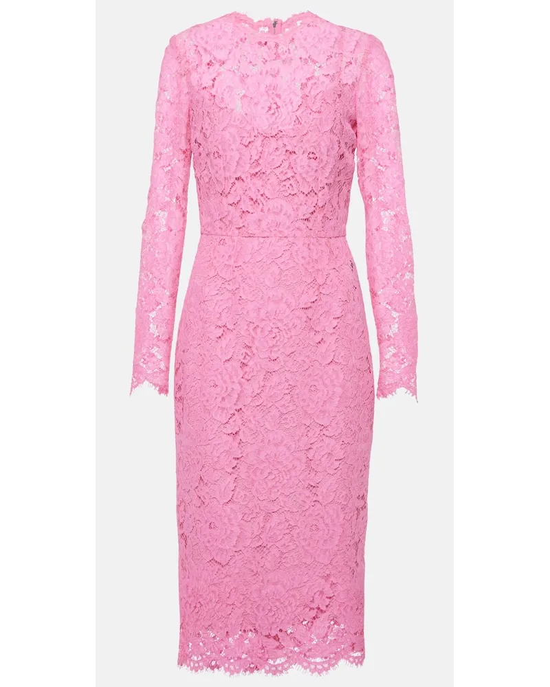 Dolce & Gabbana Abito midi in pizzo Rosa