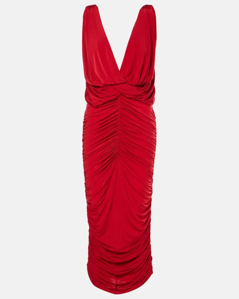 Magda Butrym Abito midi con ruches Rosso