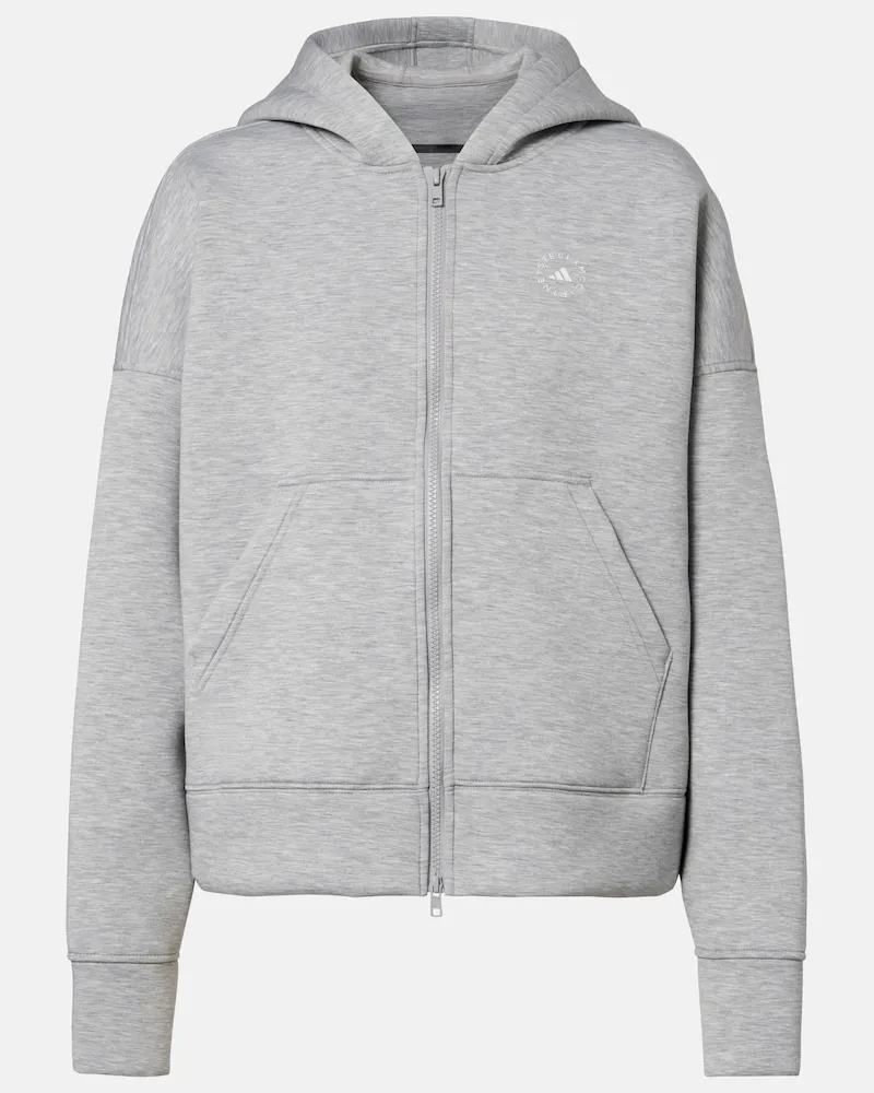 adidas Felpa in jersey scuba con zip Grigio