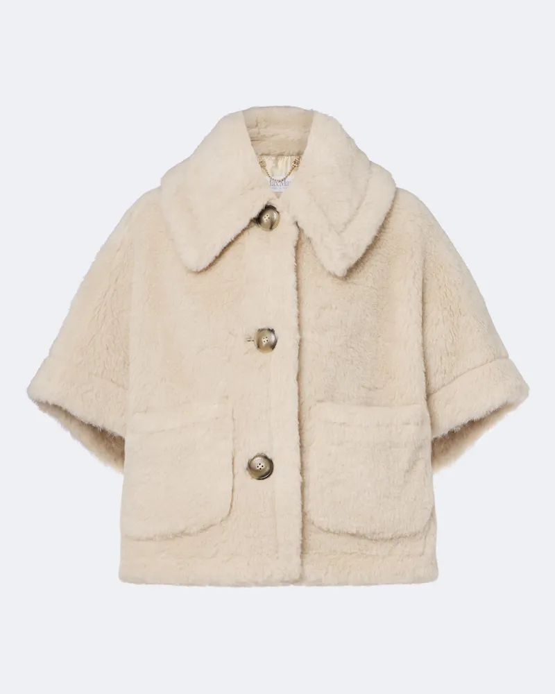 Max Mara Mantella teddy in alpaca, lana e seta Beige