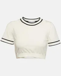 Max Mara Top cropped Unisco in misto cotone Bianco