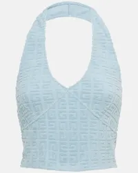 Givenchy Top cropped Plage 4G in misto cotone Blu