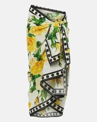 Dolce & Gabbana Pareo in cotone con stampa floreale Giallo