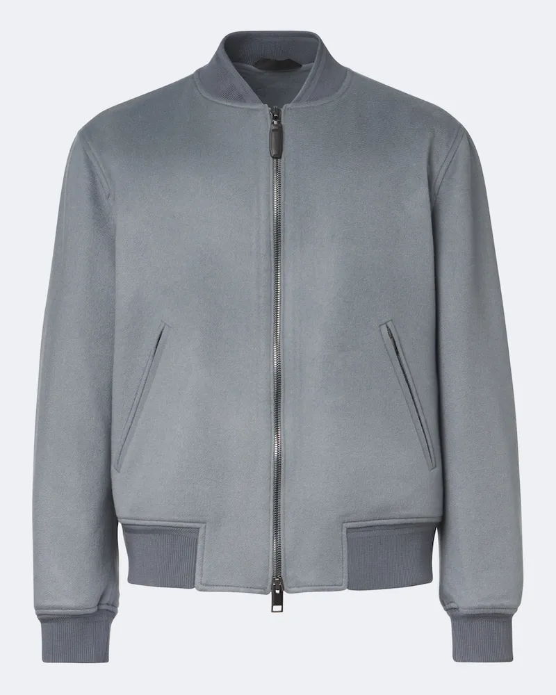 Brioni Bomber in lana e cashmere Grigio