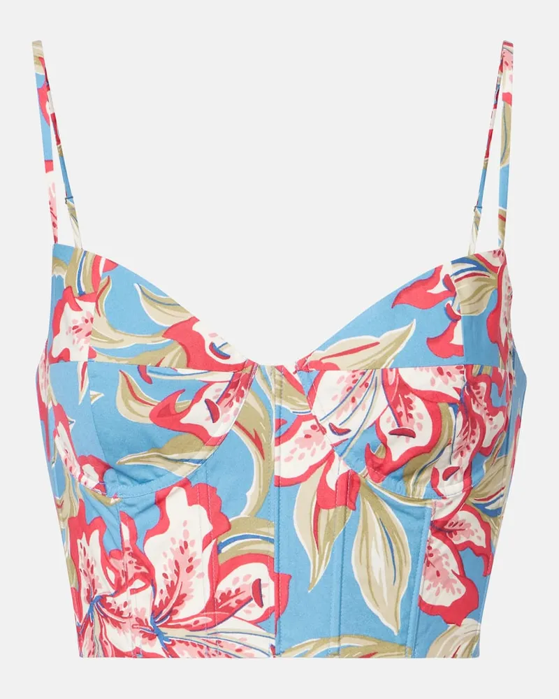 Ralph Lauren Bustier cropped in cotone con stampa Multicolore