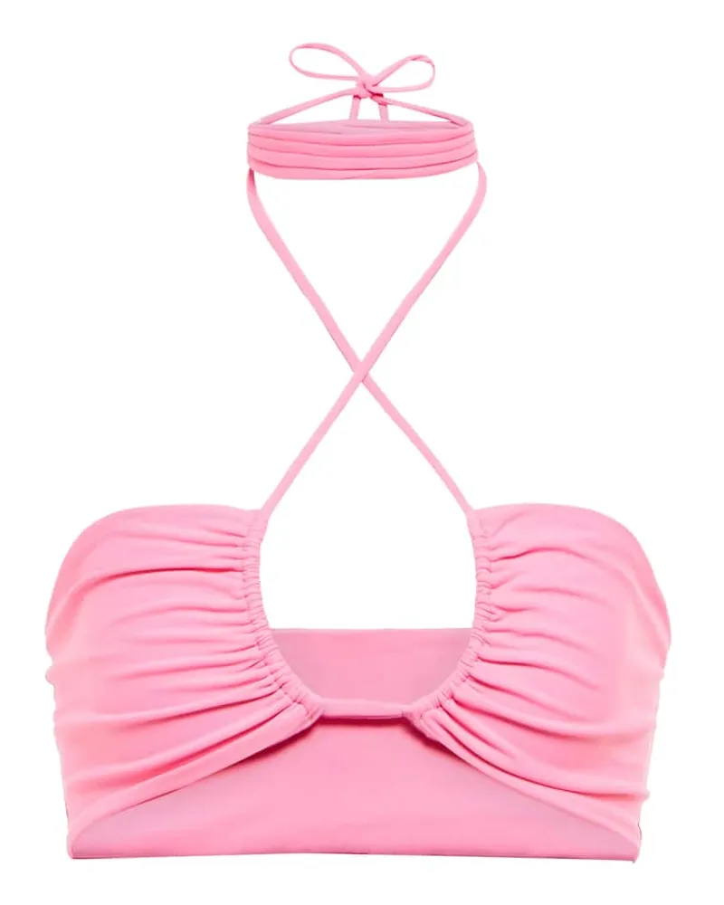Magda Butrym Top bikini con scollo all'americana Rosa