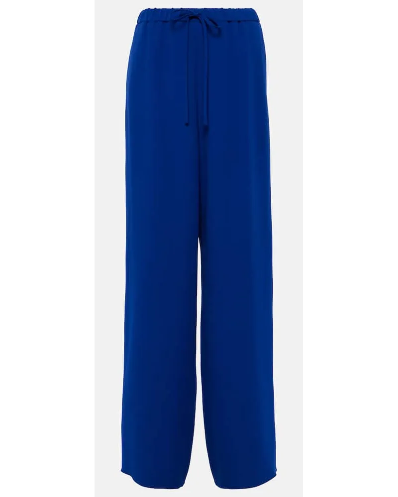 Valentino Garavani Pantaloni a gamba larga in cady couture Blu