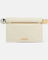 Jacquemus Clutch La Pochette Rond Carré in pelle Bianco