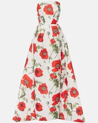 Oscar de la Renta Abito lungo Poppy in faille Multicolore