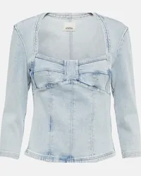 Isabel Marant Top Vanio in denim sbiancato Blu