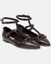 Valentino Garavani Ballerine Rockstud in pelle Marrone