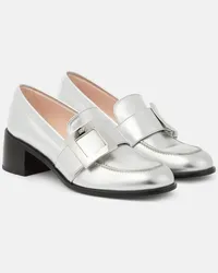 Roger Vivier Mocassini Viv' Rangers in pelle metallizzata Argento