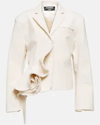 Jacquemus Blazer La Veste Artichaut con ruches Bianco