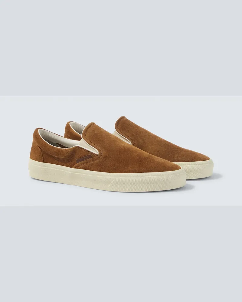 Tom Ford Sneakers slip-on Jude in suede Marrone