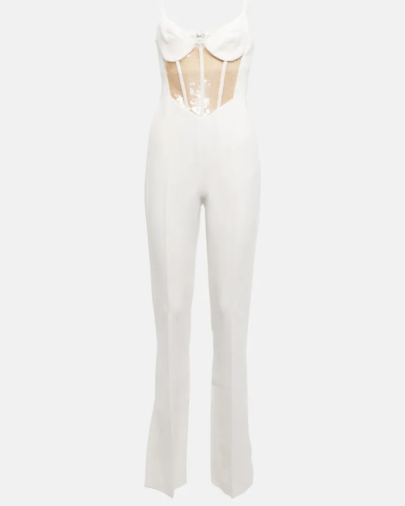 David Koma Jumpsuit in cady con paillettes Bianco