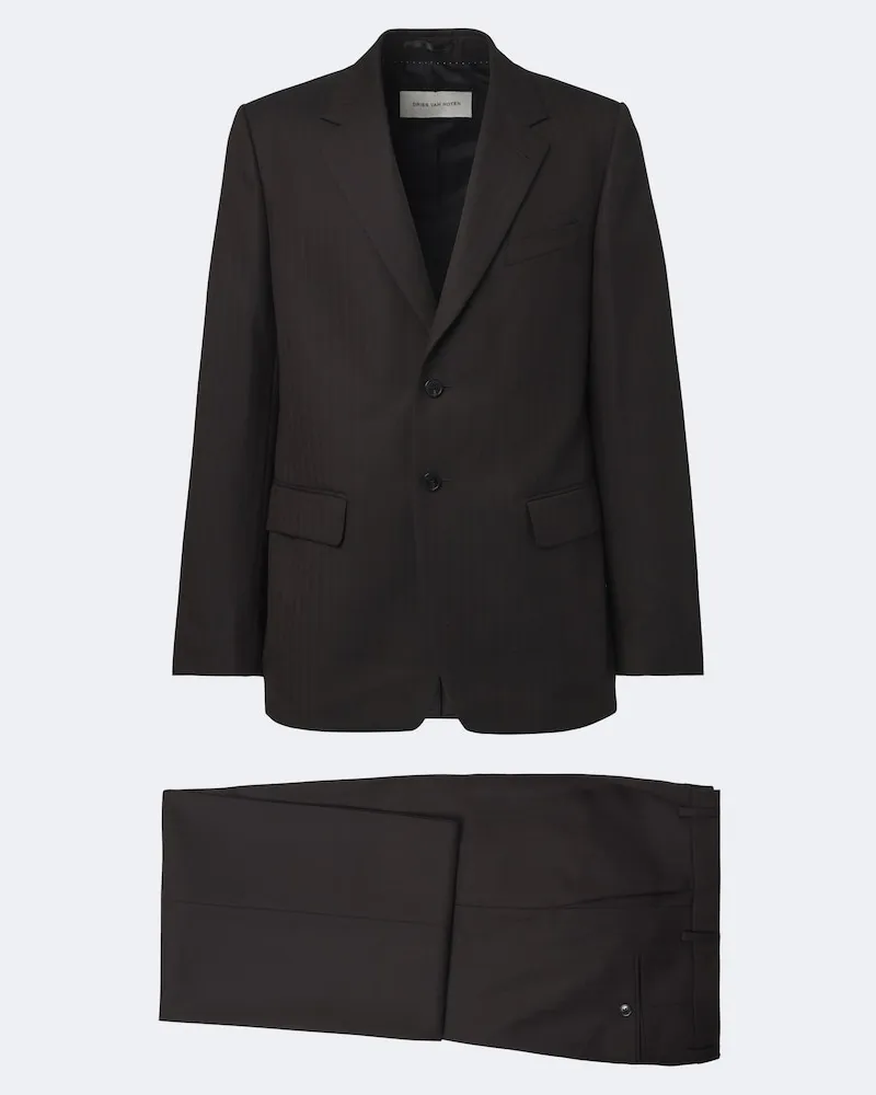 Dries van Noten Abito in lana Marrone