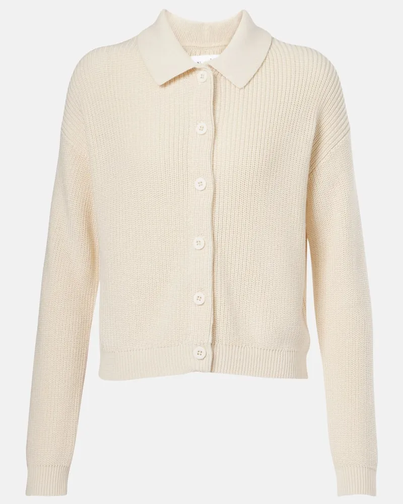 Velvet Cardigan Taj in cotone Bianco