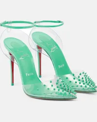 Christian Louboutin Pumps Spikoo 100 in PVC e vernice Verde