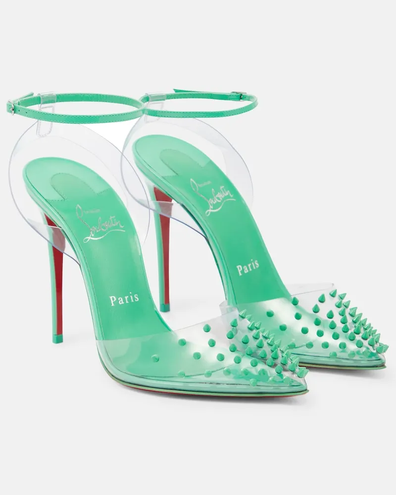 Christian Louboutin Pumps Spikoo 100 in PVC e vernice Verde
