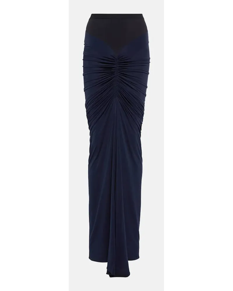 Alaïa AlaÃ¯a Gonna lunga in jersey stretch Blu