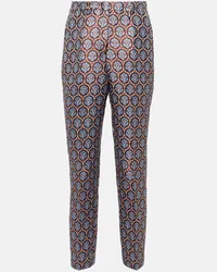 Etro Pantaloni slim cropped in lana jacquard Multicolore