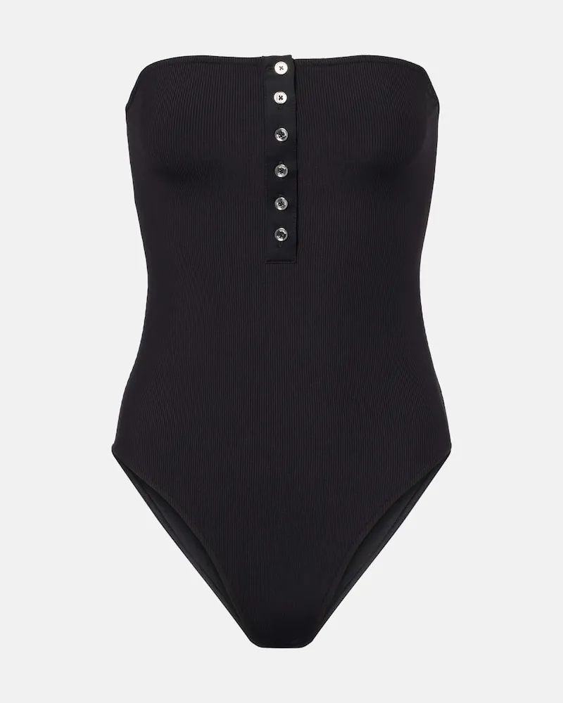 Totême Costume intero in maglia a coste Nero