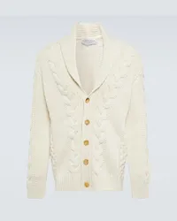 Gabriela Hearst Cardigan Rivera in cashmere a trecce Bianco