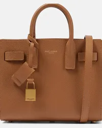 Saint Laurent Borsa Sac De Jour Nano in pelle Marrone