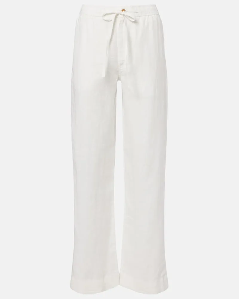 Ralph Lauren Pantaloni in lino a gamba larga Bianco