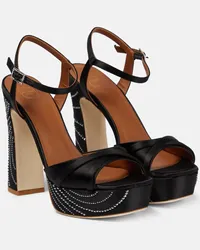 Malone Souliers Sandali Keaton in raso con decorazioni Nero