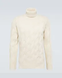 Thom Sweeney Pullover in cashmere a trecce Bianco