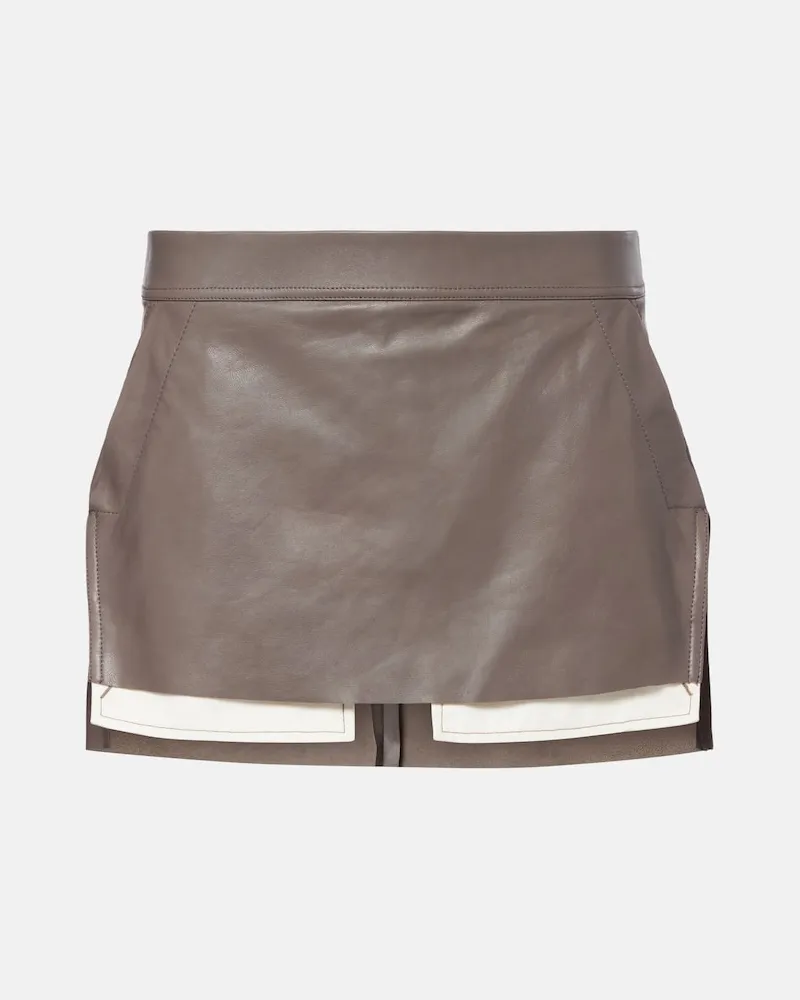 Rick Owens Minigonna Fog in pelle Grigio