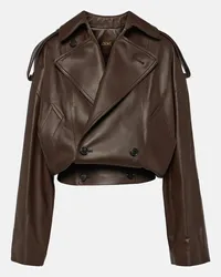 Loewe Giacca cropped in pelle Marrone