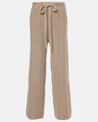 Lisa Yang Pantaloni Ebba in maglia di cashmere Beige