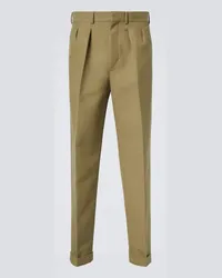 Tom Ford Pantaloni Semi Sartorial in raso di cotone Verde