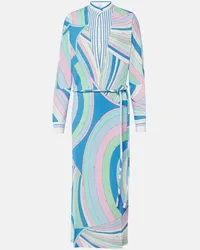 Emilio Pucci Tunica con stampa e cintura Blu