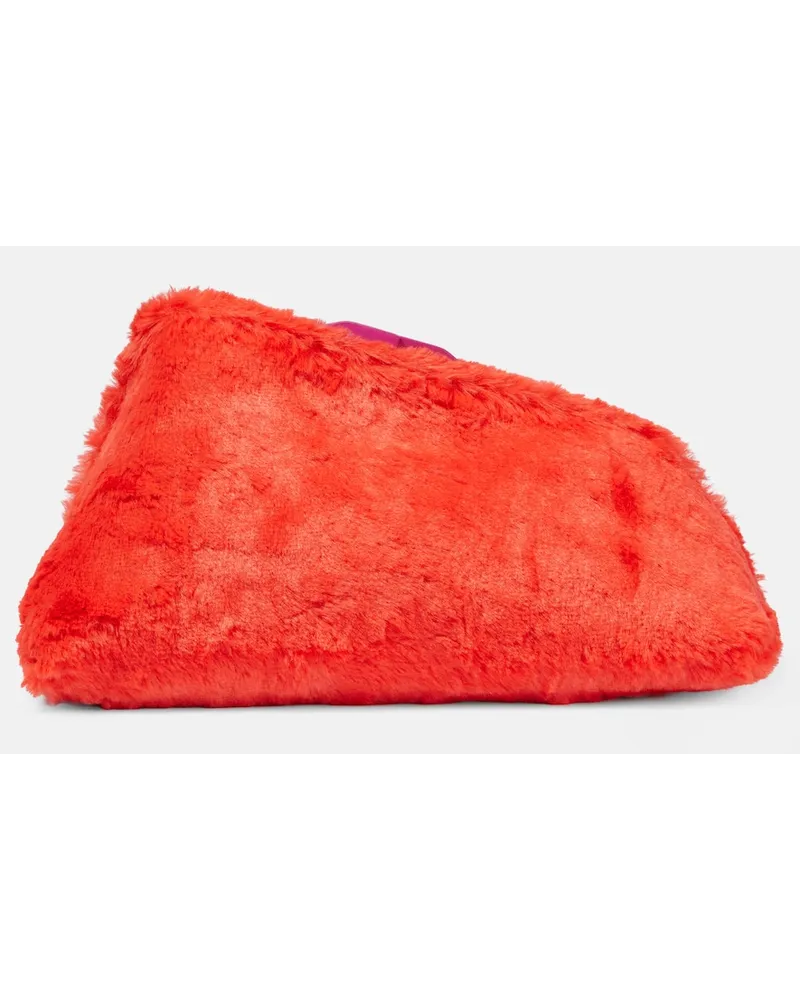 ATTICO Clutch 8.30 PM in pelliccia sintetica Rosso
