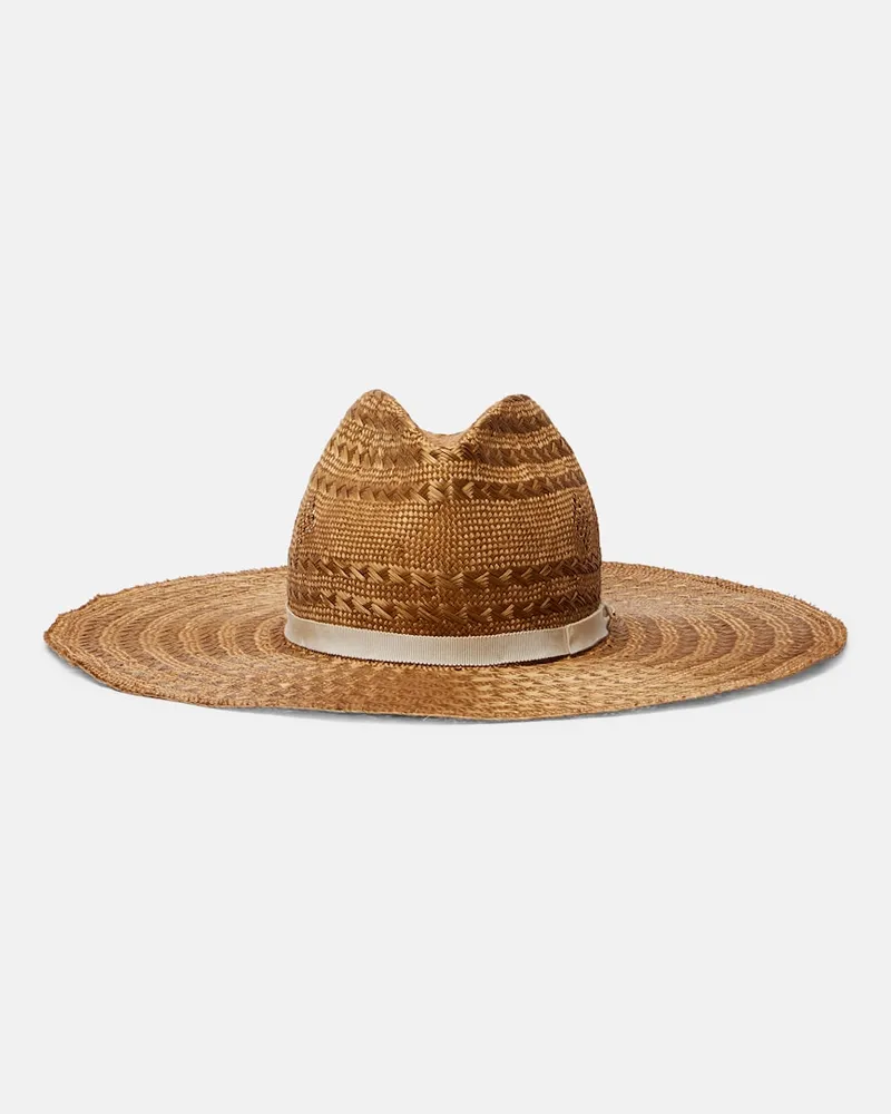 Valentino Garavani Cappello Escape VLogo in paglia Marrone