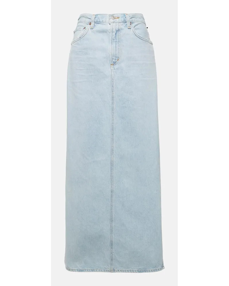 AGOLDE Gonna lunga di jeans Astrid Slice Blu